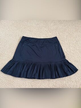 Tail Navy Pleated Hem Skater Skirt